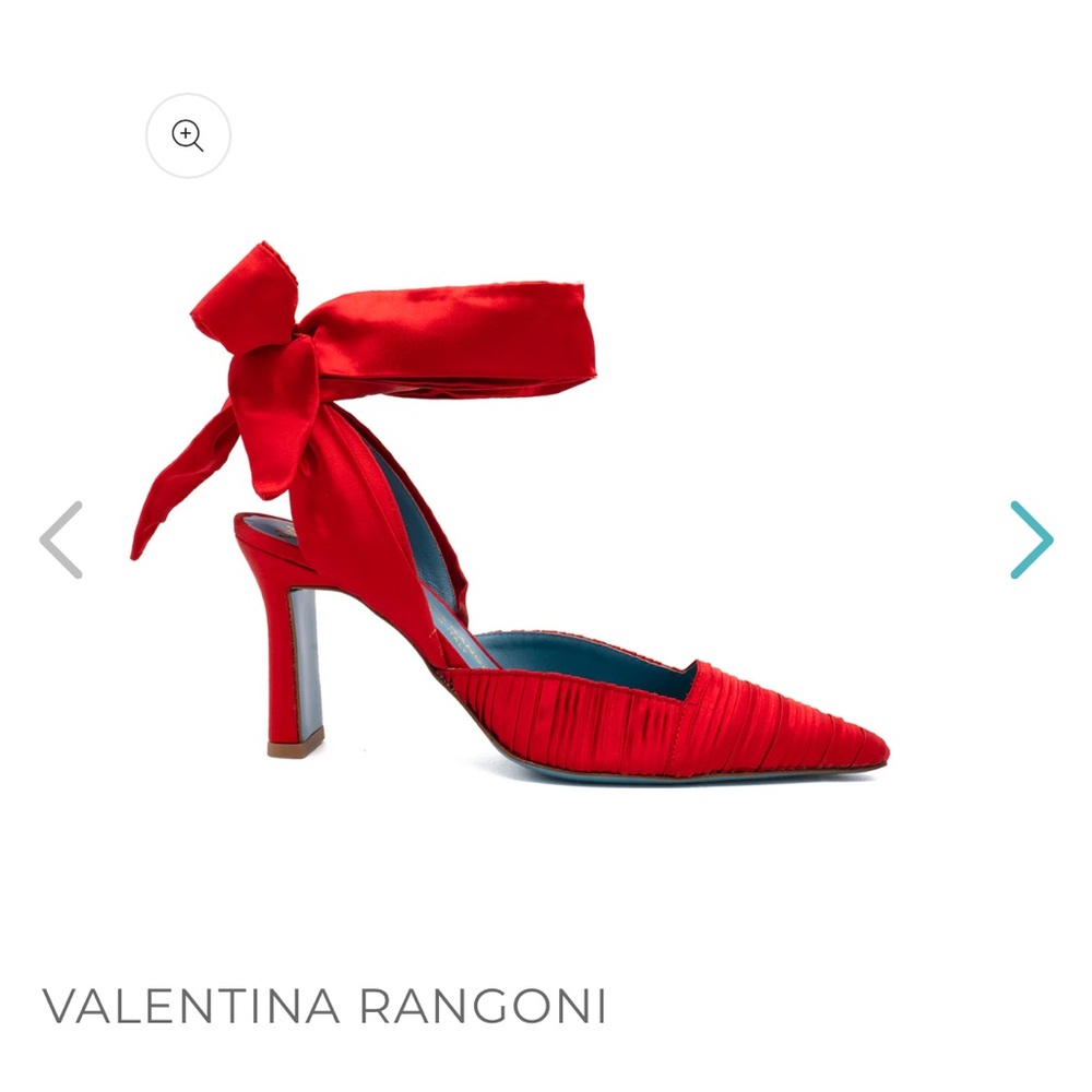 Valentina Rangoni Fiona Raso Plisse Red Satin Women's Heels